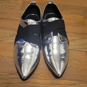 Asos silver loafers